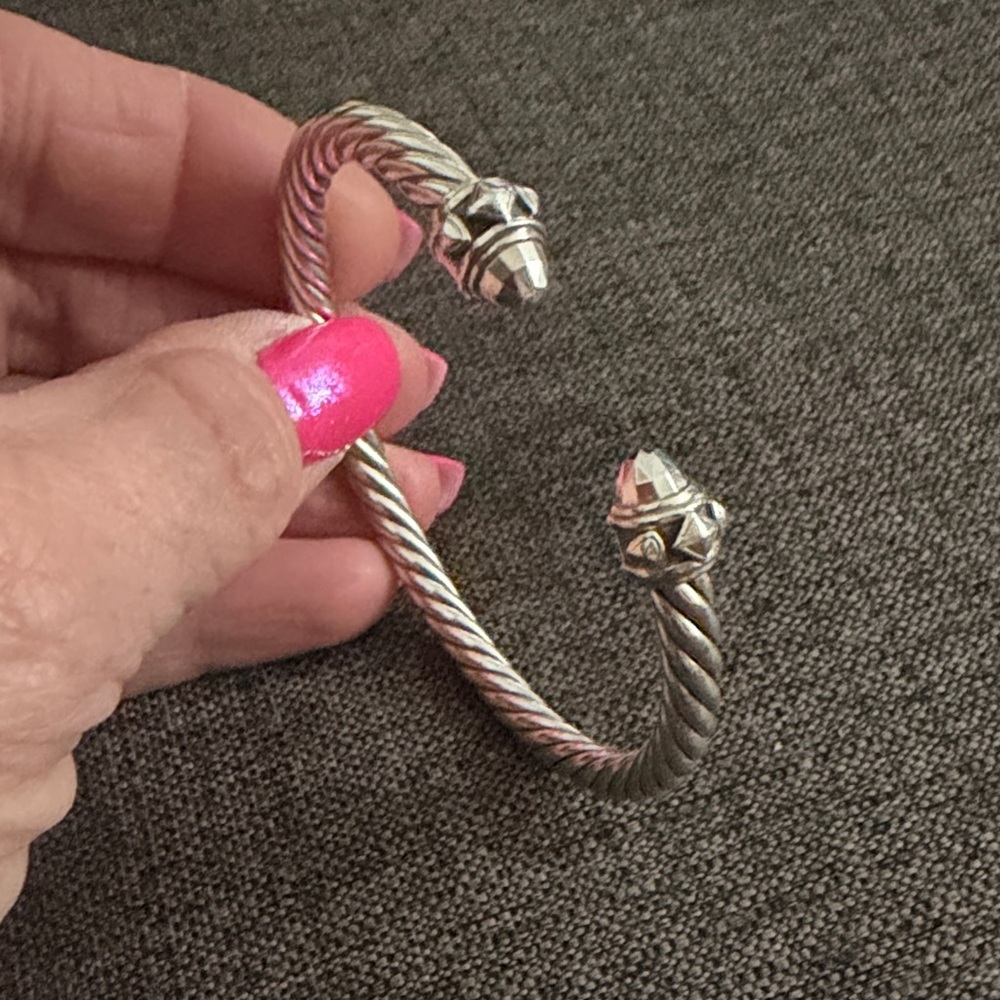 Authentic David Yurman Silver Renaissance Collection Twisted Cuff Bracelet